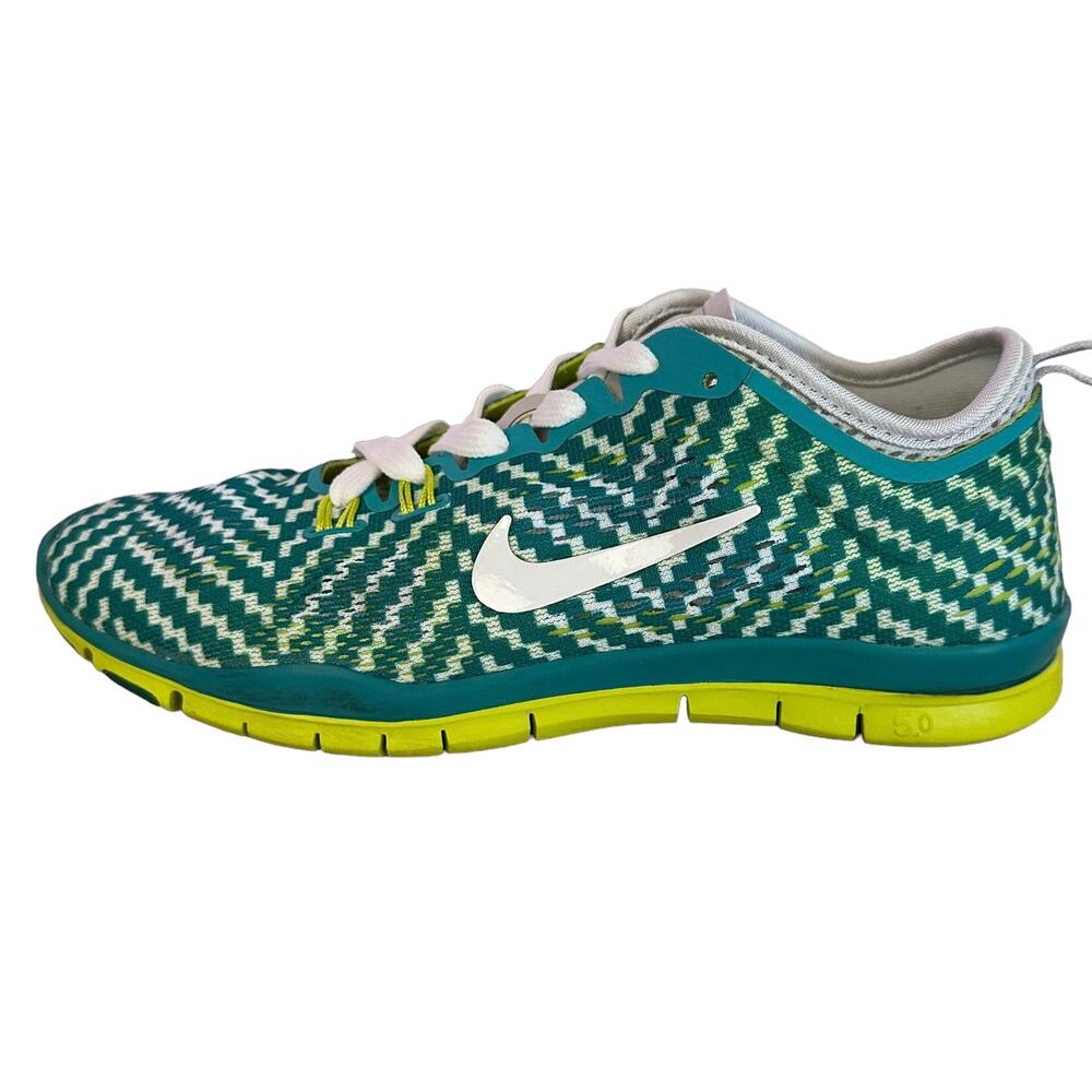 Nike Womens SZ 6 Running Athletic Shoes Sneakers Green White Pattern 629832-302 - Picture 4 of 9